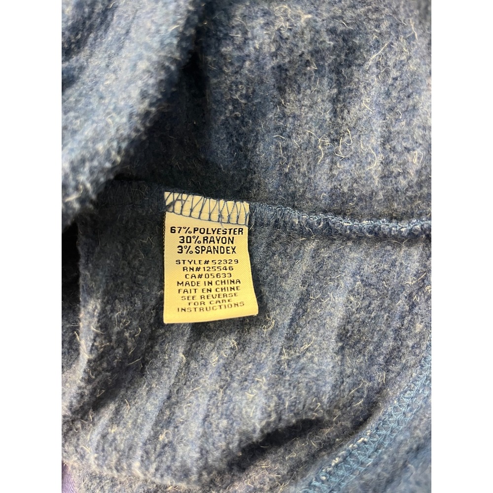 Habitat Clothes To Live In Blue Ribbed Funnel Neck Top Style Textured XL - Picture 5 of 8